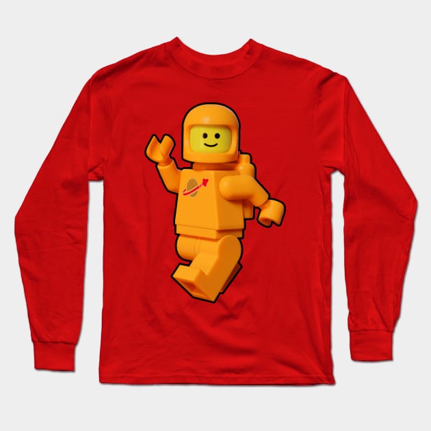 Classic Orange Spaceman Long Sleeve T-Shirt by DKrumpp